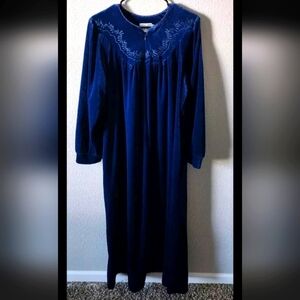 Jasmine Rose  Blue Vintage MUMu House Coat Classy Comfy Modest Robe Sz M
